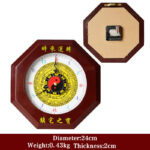 Buddha Stones Feng Shui Bagua Map Balance Energy Map Wall Clock Bagua Map BS Dark Red Bagua Map&Wall Clock 24cm