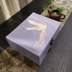 Buddha Stones Purple Phoenix Jewelry Box Organizer Two-Layer Jewelry Storage Box Flannel Box Jewelry Box BS 9