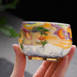 Buddha Stones Dragon Phoenix Auspicious Clouds Sun Ocean Waves Ceramic Teacup Kung Fu Tea Cup Cup BS 3