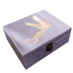 Buddha Stones Purple Phoenix Jewelry Box Organizer Two-Layer Jewelry Storage Box Flannel Box Jewelry Box BS 15