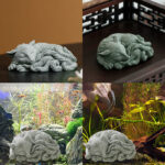 Buddha Stones Small Nine Tailed Fox Protection Home Tea Pet Figurine Decoration Decorations BS 6