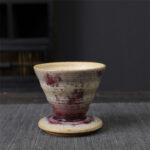 Buddha Stones Vintage Design Ceramic Coffee Mug Tea Espresso Coffee Cup 150ml Coffee Mug BS Khaki Purple 9cm*9cm*8cm*150ml