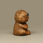 Buddha Stones Small Green Sandalwood Tiger Engraved Positive Desk Decorations Decorations BS 4