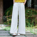 Buddha Stones Plain Wide Leg Pants Dance Women's Yoga Pants With Pockets Wide Leg Pants BS 14