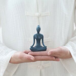 Buddha Stones Abstract Yoga Meditation Exercise Ceramics Spiritual Figurine Sculpture Decoration Decorations BS Blue Meditation