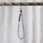 Buddha Stones Natural Moonstone Cinnabar Calm Positive Phone Decoration Decorations BS 1