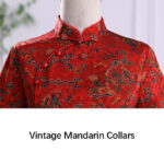 Buddha Stones Vintage Auspicious Clouds Leaf Print Cheongsam Dress Women's Qipao Dress Cheongsam Dresses BS 5