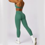 Buddha Stones Women Short Sleeve T-Shirt Top High Waist Leggings Pants For Sports Yoga 2-Piece Outfit BS 41