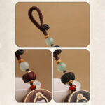 Buddha Stones Ebony Wood Rosewood Buddha Avalokitesvara Om Mani Padme Hum Balance Car Key Chain Decoration Key Chain BS 24