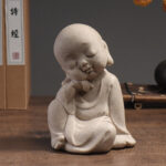 Buddha Stones Tibetan Meditation Buddha Monk Blessing Serenity Resin Home Decoration Decorations BS Meditation Monk12cm*11cm*17cm