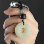 Buddha Stones PiXiu Jade Peace Buckle Abundance Wealth Key Chain Key Chain BS 1