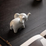 Buddha Stones Small Ceramic Elephant Home Tea Pet Figurine Desk Decoration Decorations BS 12