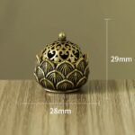 Buddha Stones Tibetan Mini Lotus Pattern Meditation Copper Incense Burner Incense Burner BS 7