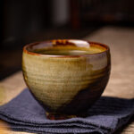 Buddha Stones Retro Brown Kiln Change Ceramic Teacup Kung Fu Tea Cup Cup BS 2