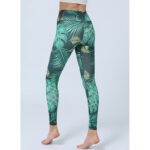 Buddha Stones Leaves Print Pants Sports Fitness Yoga High Waist Leggings Women's Yoga Pants Leggings BS 2