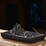 Buddha Stones Mountains Flowing Water Ceramic Blessing Backflow Incense Burner Incense Burner BS 6