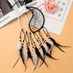 Buddha Stones Yin Yang  Dream Catcher Circular Net with Feathers Balance Decoration Decorations BS 15