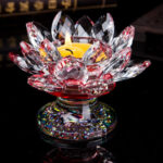 Buddha Stones Tibetan Lotus Candlestick Ornament Decoration BS 5