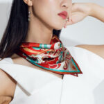 Buddha Stones Dunhuang Rebound Pipa Flying Frescoes 100% Mulberry Silk Scarf Premium Grade 6A Dunhuang Shawl Silk Scarf BS 31