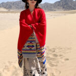 Buddha Stones Tibetan Shawl Colorful Geometry Winter Cozy Travel Scarf Wrap Tibetan Shawl BS 15