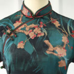 Buddha Stones Vintage Pink Flowers Print Cheongsam Dress Women's Qipao Dress Cheongsam Dresses BS 4