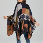 Buddha Stones Tibetan Shawl Deer Vase Geometric Shapes Winter Cozy Travel Scarf Wrap Tibetan Shawl BS 16
