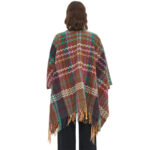 Buddha Stones Tibetan Shawl Colorful Wavy Line Tassels Winter Cozy Travel Scarf Wrap Tibetan Shawl BS 19