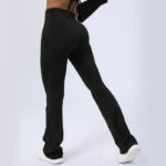Buddha Stones Long Sleeve Backless Strap Top Bra Flare Pants Fitness Yoga Outfit 2-Piece Outfit BS 44