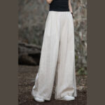 Buddha Stones Retro Wide Leg Pants Casual Women's Yoga Pants With Pockets Wide Leg Pants BS 12