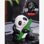 Buddha Stones Color Changing Small Cute Panda Bamboo Tea Pet Resin Home Figurine Decoration Decorations BS 3