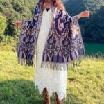 Buddha Stones Tibetan Flowers Leaves Branch Design Tassel Shawl Cozy Travel Scarf Wrap Tibetan Shawl BS 32