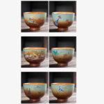 Buddha Stones Colorful Deer Pipa Snow Plum Blossoms Mountains Rivers Bird Ceramic Teacup Kung Fu Tea Cup Bowl Cup BS 32