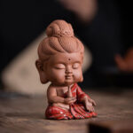 Buddha Stones Mini Gautama Buddha Sakyamuni Kwan Yin Avalokitesvara Ksitigarbha Serenity Ceramic Desk Decoration Decorations BS 14