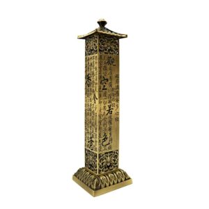 Buddha Stones Heart Sutra Alloy Incense Holder Healing Home Decoration Incense Burner Decorations Incense Burner BS Cornsilk