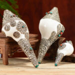 Buddha Stones Tibetan Natural Shankha Conch Shell Seashell Wealth Lucky Home Decoration Decorations BS main