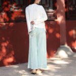 Buddha Stones Long Sleeve Jacket Shirt Top Wide Leg Pants Zen Tai Chi Yoga Meditation Clothing 2-Piece Outfit BS 14