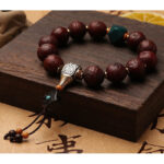 Buddha Stones Tibetan Bodhi Seed Agate Bead Luck Wealth Tassel Charm Wrist Mala Wrist Mala BS 4