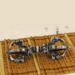 Buddha Stones Tibetan Meditation Bell and Vajra Dorje Copper Decoration Set Buddhist Supplies BS 4