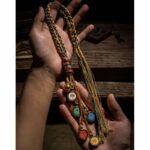 Buddha Stones Tibet Handmade Five God Of Wealth Thangka Protection Wall Car Hanging Decoration Car Hanging Decoration BS 8