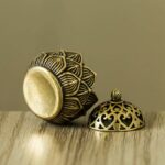 Buddha Stones Tibetan Mini Lotus Pattern Meditation Copper Incense Burner Incense Burner BS 2