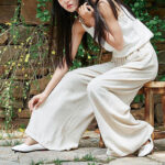 Buddha Stones Plain Wide Leg Pants Dance Women's Yoga Pants With Pockets Wide Leg Pants BS 6