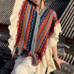 Buddha Stones Tibetan Shawl Colorful Striped Wavy Line Tassels Winter Cozy Travel Scarf Wrap Tibetan Shawl BS 21