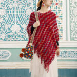 Buddha Stones Tibetan Colorful Striped Shawl Tassels Pullover Winter Cozy Travel Scarf Wrap Tibetan Shawl BS 3