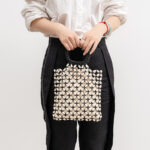 Buddha Stones Hand-woven Lozenge Wooden Beads Handbag Handbags BS 7