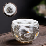 Buddha Stones Phoenix White Porcelain Ceramic Teacup Kung Fu Tea Cup 185ml With Gift Box Cup BS 3