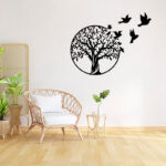 Buddha Stones Tree of Life Birds Sign Housewarming Gift Unity Wall Art Wall Art BS Black 49cm