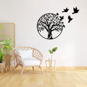 Buddha Stones Tree of Life Birds Sign Housewarming Gift Unity Wall Art Wall Art BS Black 49cm