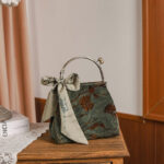 Buddha Stones Velvet Jacquard Metal Chain Crossbody Bag Handbags Crossbody Bag&Handbags BS 1