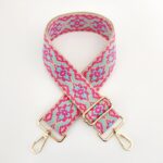 Buddha Stones Multicolor Embroidered Shoulder Bag Straps Bag Straps BS Rose Red Light Blue