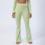 Buddha Stones Long Sleeve Backless Strap Top Bra Flare Pants Fitness Yoga Outfit 2-Piece Outfit BS 2